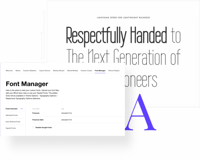 Impeka Font manager - Premium WordPress Multipurpose theme by Greatives